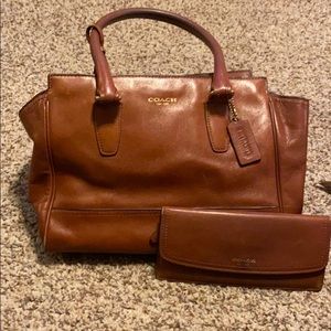 Authentic coach purse and matching wallet.